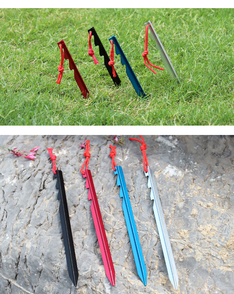Cheap Goat Tents 20pcs Metal Outdoor Tent Camping Rope  Nails Tent Accessories Equipment  Aluminum Alloy Tent Pegs Tent Nail 18cm Tent Accessories 